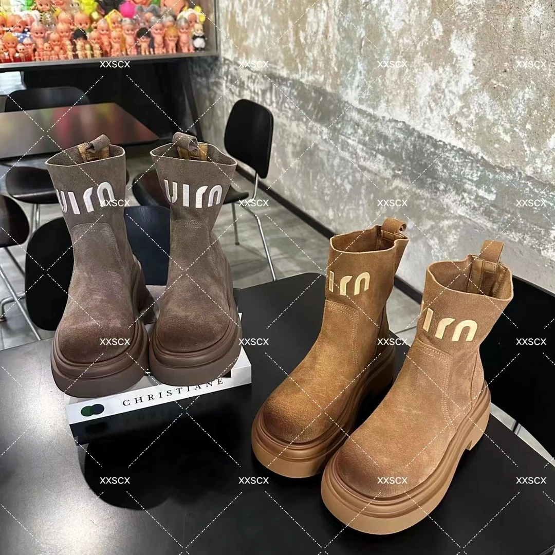 小小苏【M家短靴】新款时尚百搭短靴女休闲潮走秀后拉链马丁