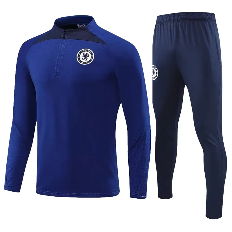 2223切尔西半拉链长袖秋冬足球训练服套装运动出场服成人男女定制