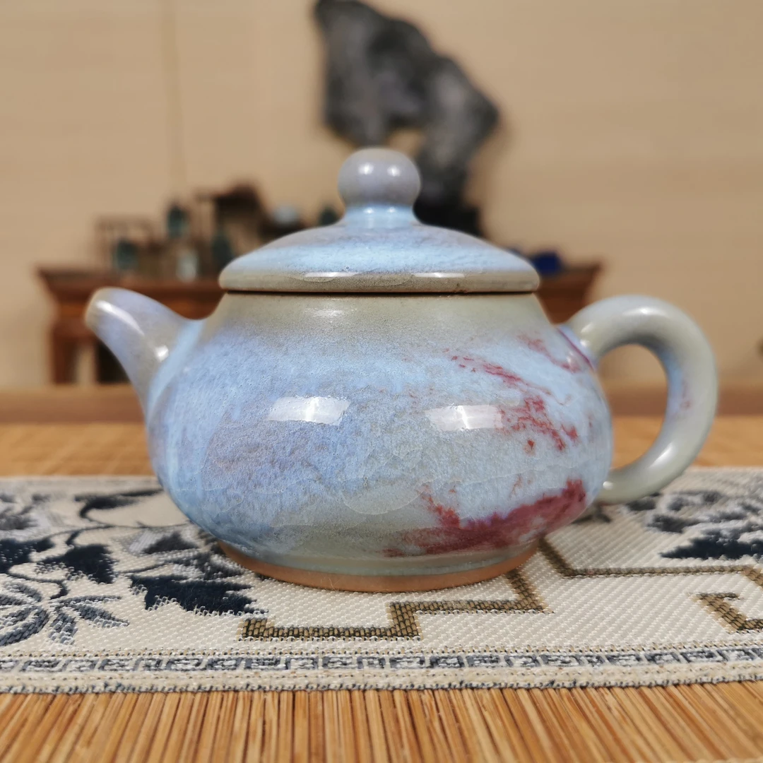 钧瓷煤烧潘壶 茶器茶壶 煤窑烧制 纯手工纯天然原矿釉 杨鹏飞作品