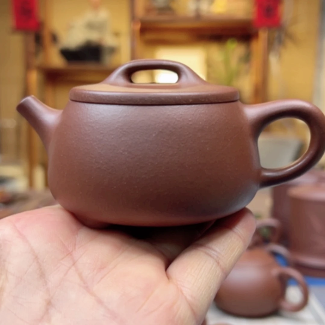 【闪购商品】紫砂茶壶150中槽清宽口石瓢