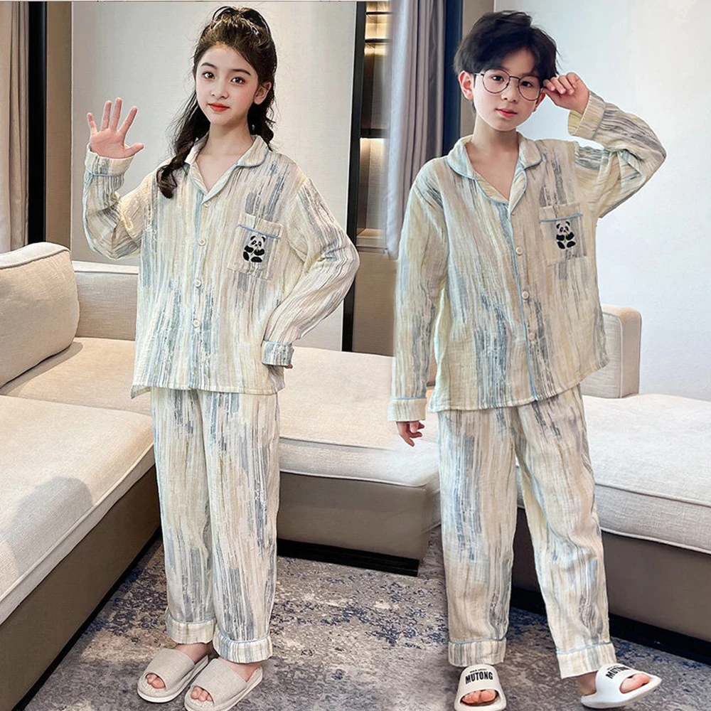 秋季新款男童薄款儿童空调大码中大童家居服套装长裤洋气长袖睡衣