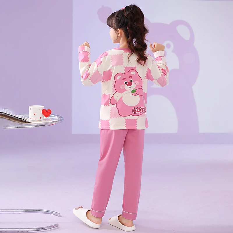 睡衣卡通纯棉长袖儿童女孩中大童宝宝公主女童家居服套装可外穿