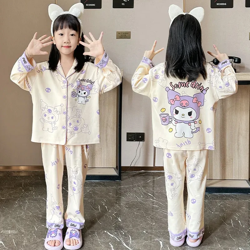 2024秋季新款儿童睡衣套装女童卡通宽松长袖女孩宝宝中大童家居服