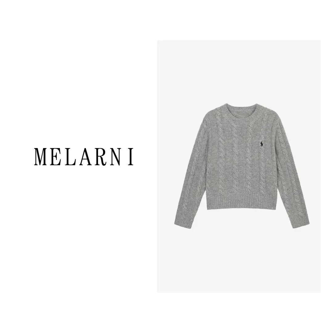 【MELARNI】柔软不扎人纯色圆领羊毛毛衣MLN10235