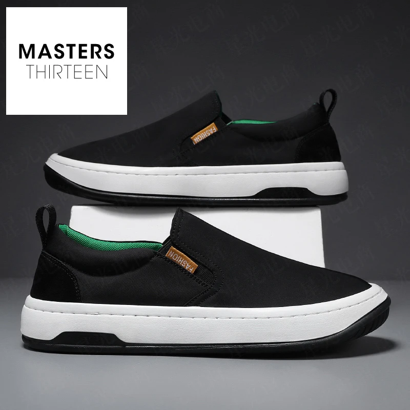 秋季男鞋软底耐磨休闲帆布鞋百搭一脚蹬老北京布鞋男款潮鞋-L5169