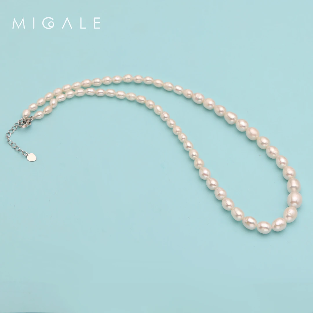 【源头】淡水白珍珠美人泪塔链【无核】4-8mm C1007【不含证书】