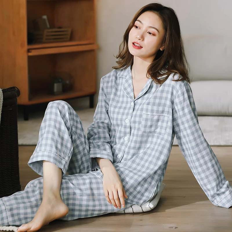 维多利亚2023新款薄密睡衣女春秋季棉长袖休闲宽松大码家居服套装