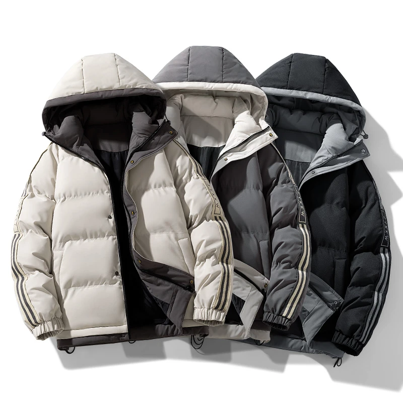 棉服新款冬季连帽棉袄加肥加大码宽松休闲外套潮胖人男装保暖棉衣