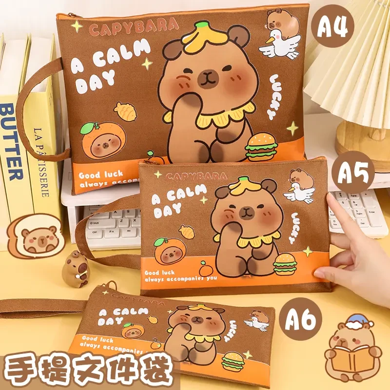 A4学生科目分类文件袋帆布可爱拉链补习袋双层试卷收纳袋大容量