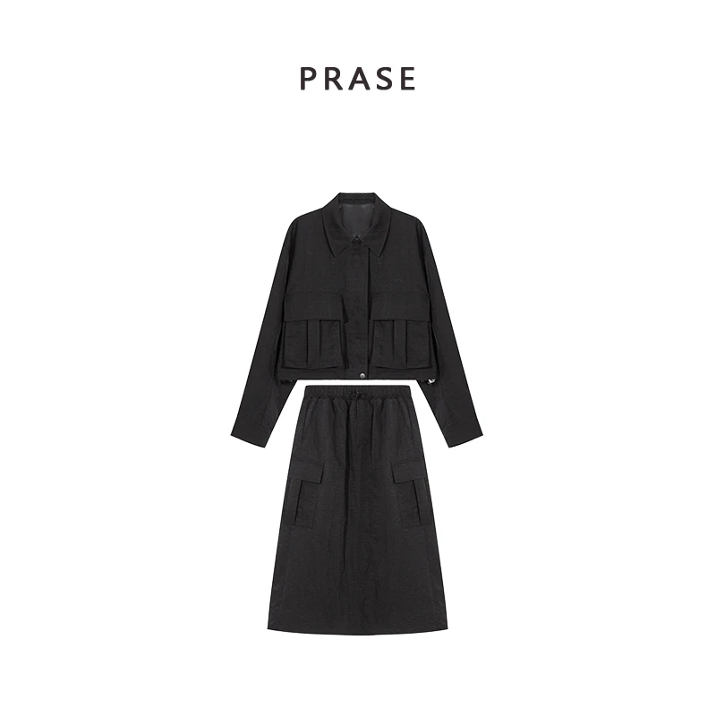 PRASE·噜【无忧之韵】微胖设计款女时尚休闲半裙套装LD407T05