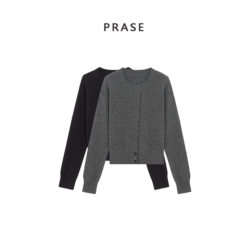 PRASE·噜【雾里徘徊】微胖轻奢设计款保暖毛衣针织衫PR411C14