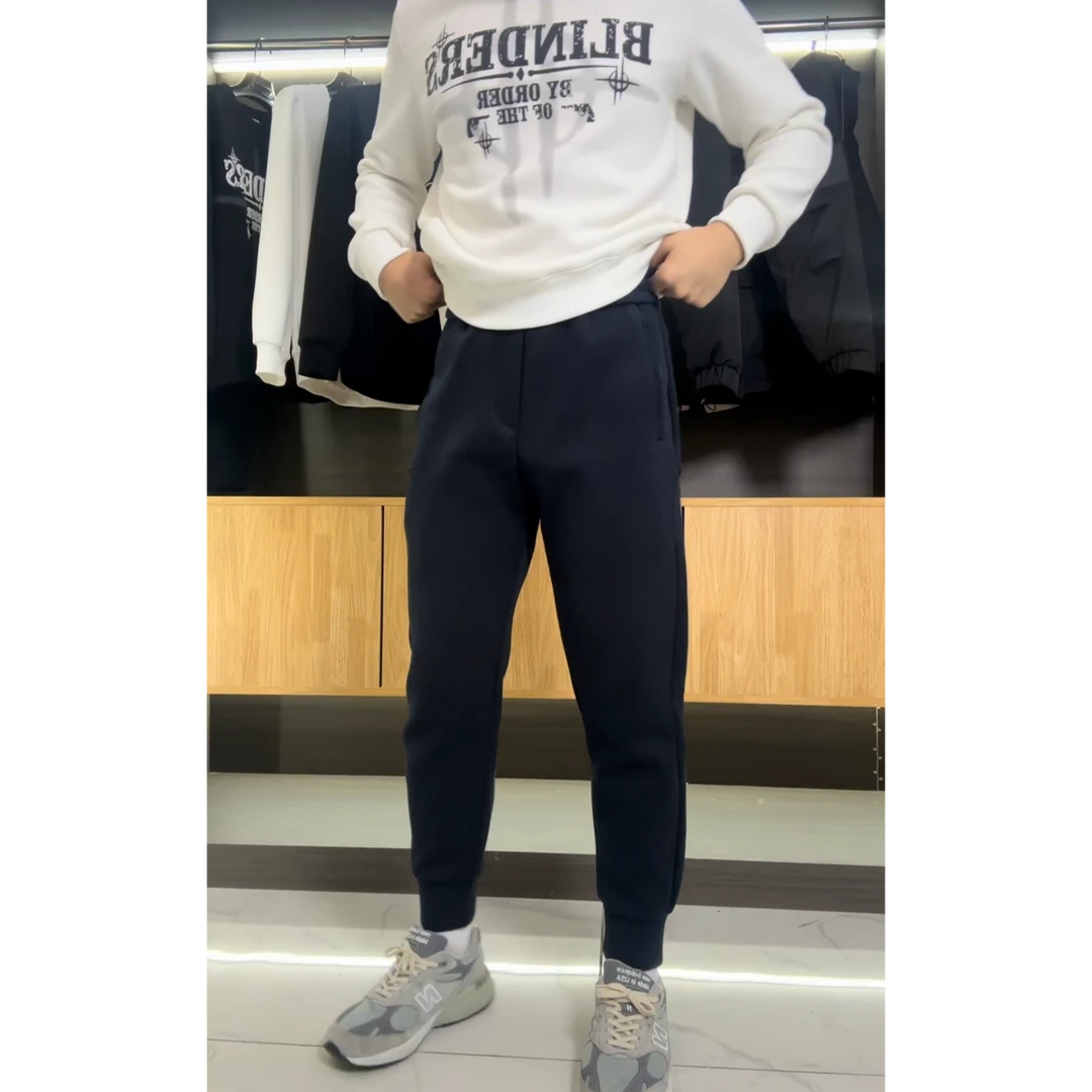 2024秋冬加厚休闲束脚卫裤男女同款