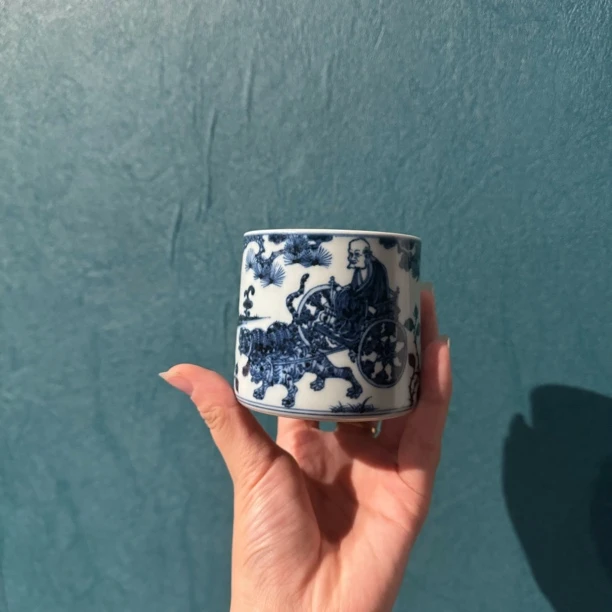 古蓝堂 青花鬼谷子威士忌杯