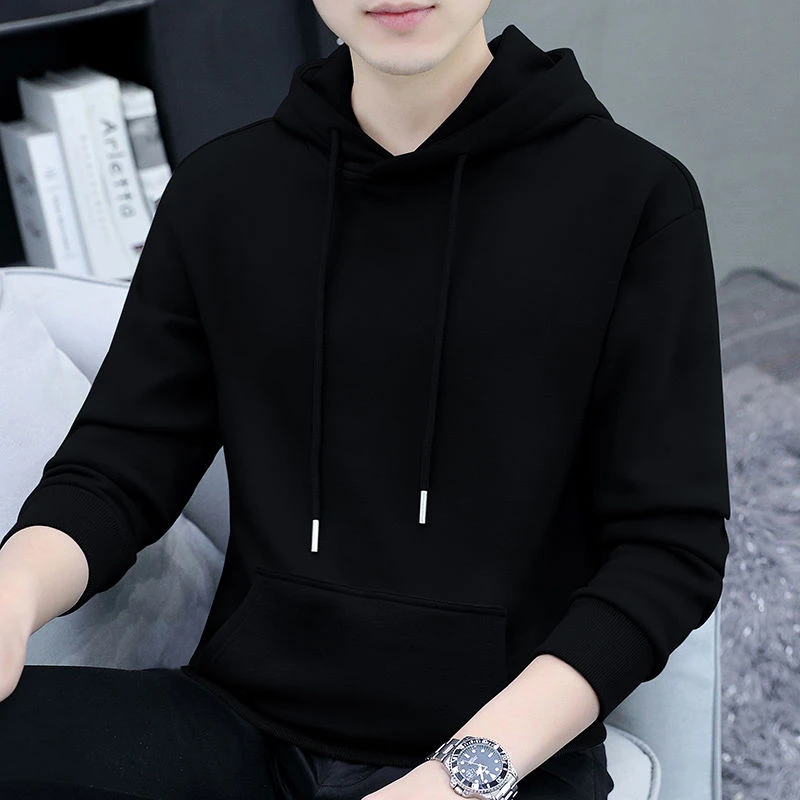 卫衣男士连帽男连帽外套新款休闲百搭潮流纯色帅气男装长袖上衣男
