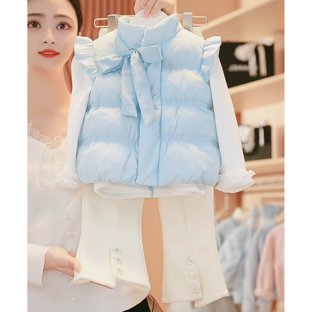 【媛媛妈专属】秋冬季女童马甲新款小女孩外穿韩版加厚保暖坎肩马夹