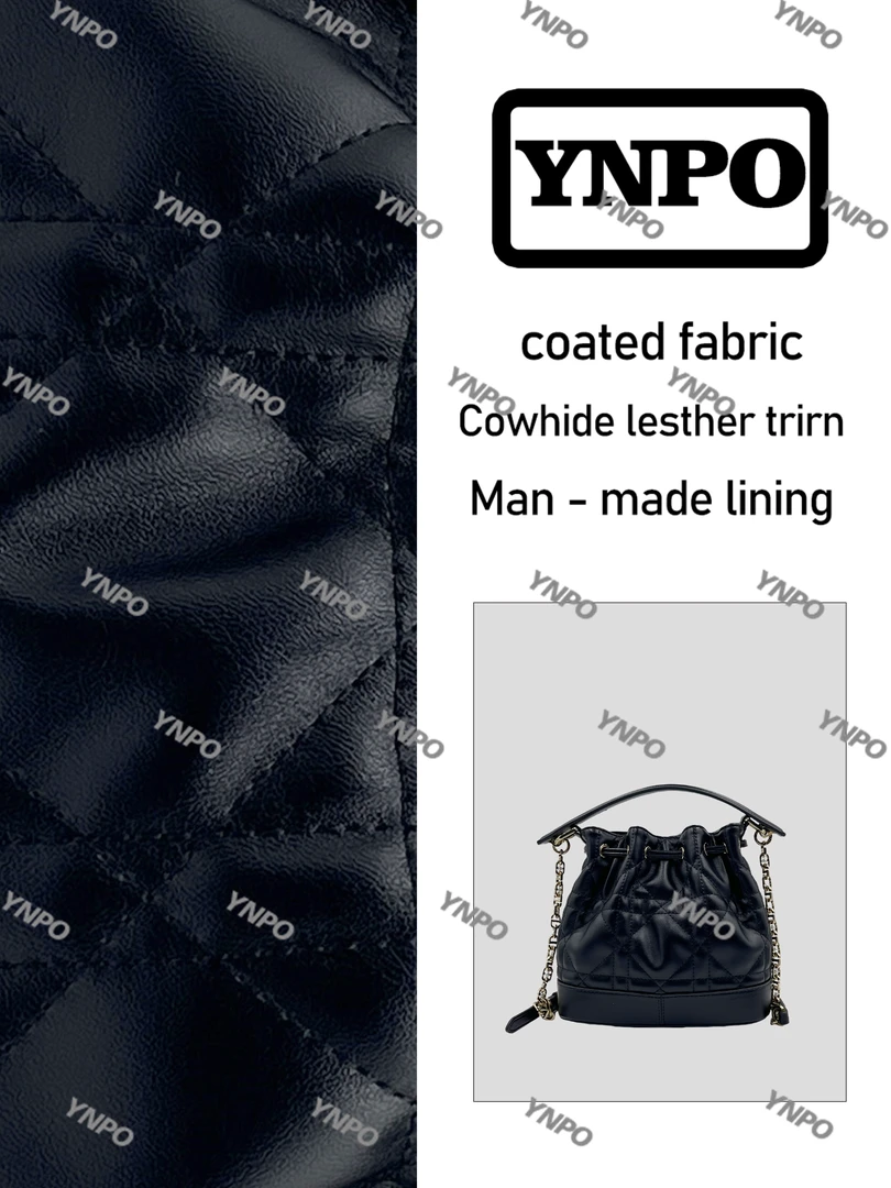 YNPO手工打造真皮女士包甜甜菱格桶黑