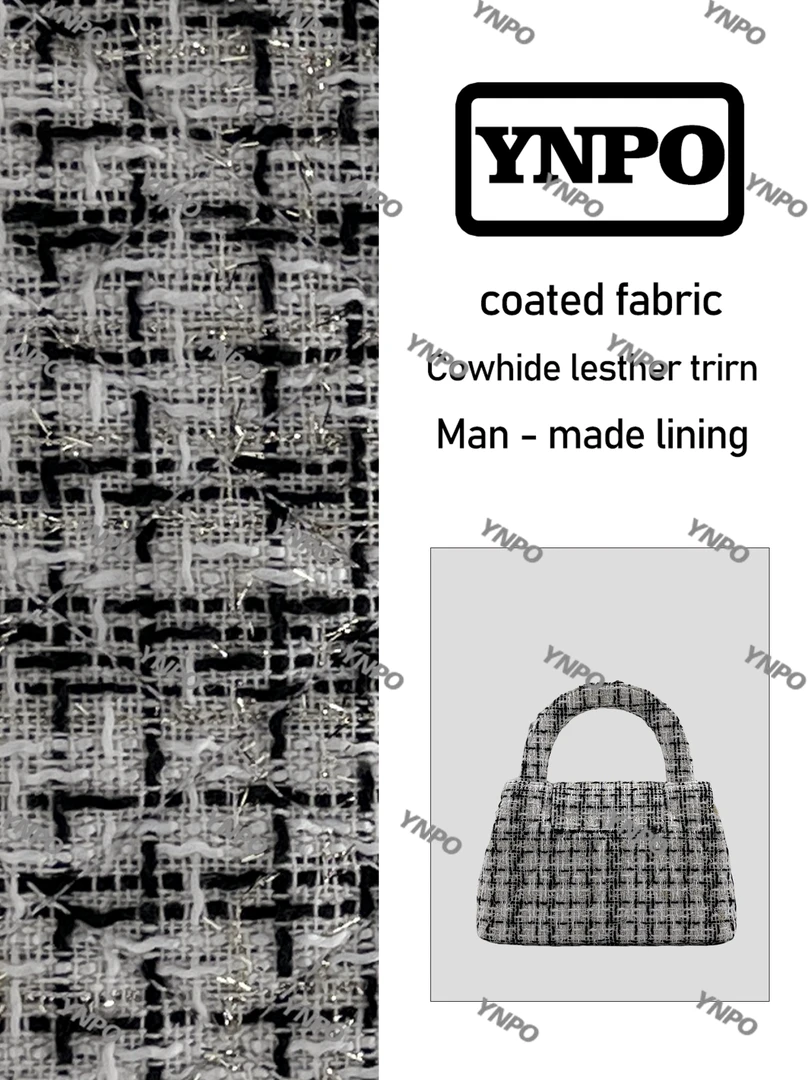 YNPO手工打造真皮女士新款包手提编织A10429白色粗花尼