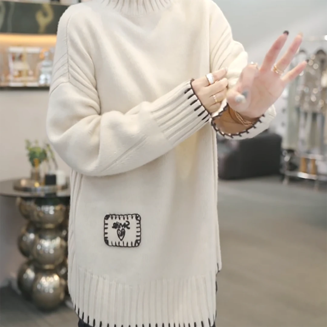 【Jason colors】气质高领毛衣首尔初夜冬季新款时尚休闲百搭上衣