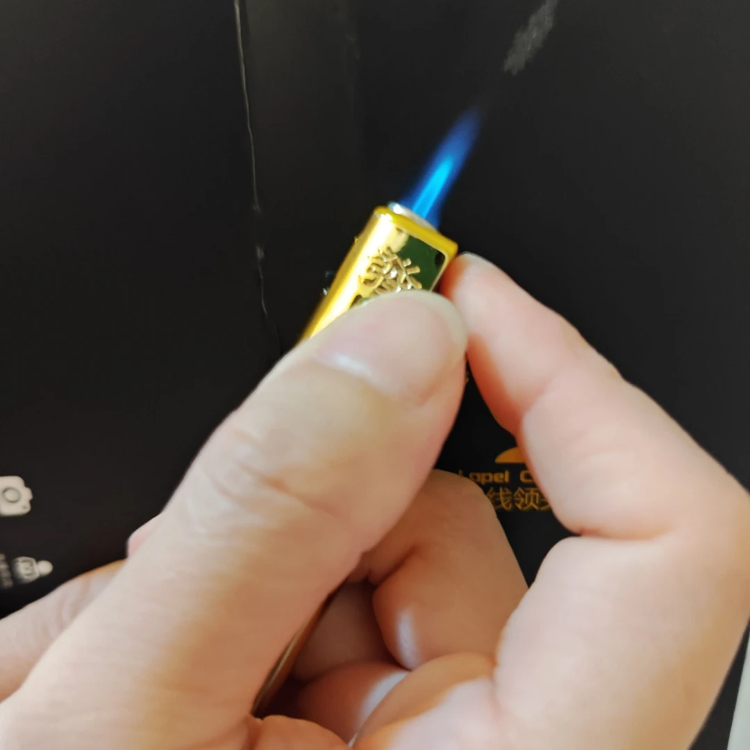 明火防风蓝焰直冲铁壳防爆打火机补充气