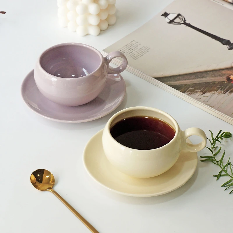 奶fufu复古欧式精致简约陶瓷咖啡杯碟情侣下午茶家用ins水杯茶杯