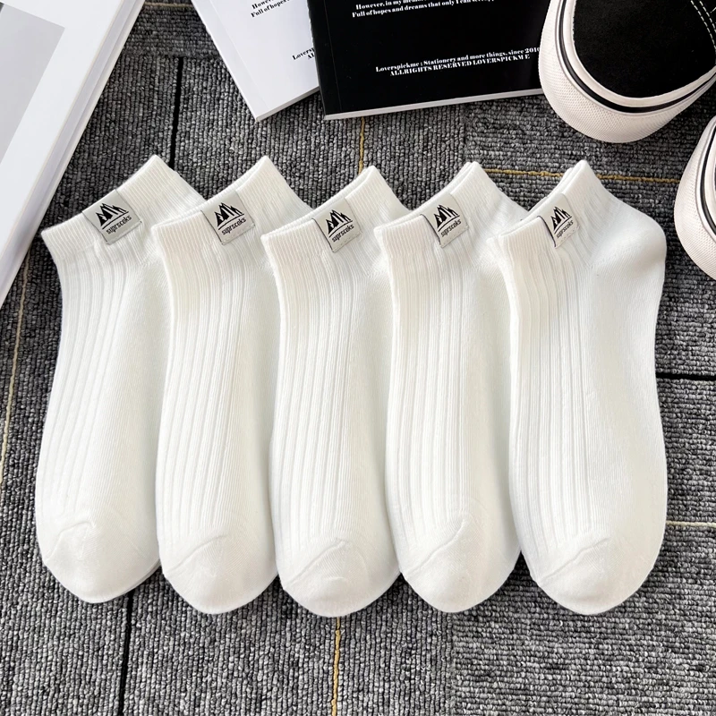 春夏秋新款袜子男款男士防臭白色船袜男生短袜运动透气吸汗浅口