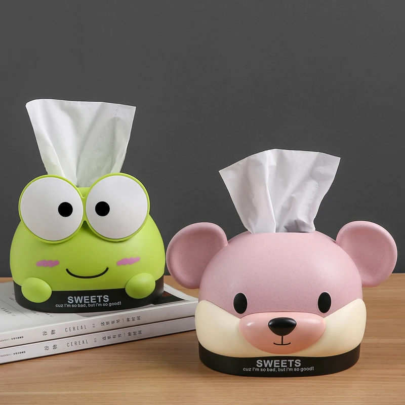 纸巾盒客厅家用抽纸盒餐巾纸盒多功能可爱卡通宿舍学生纸巾收纳盒