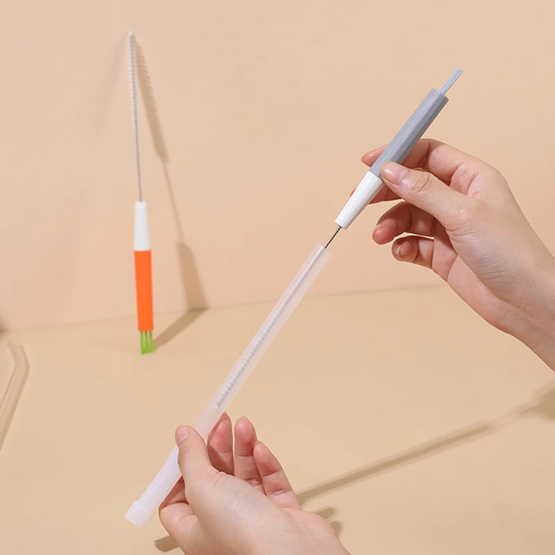 婴儿奶瓶多功能吸管配件刷吸管杯刷子杯盖刷通孔针鸭嘴刷清洗工具
