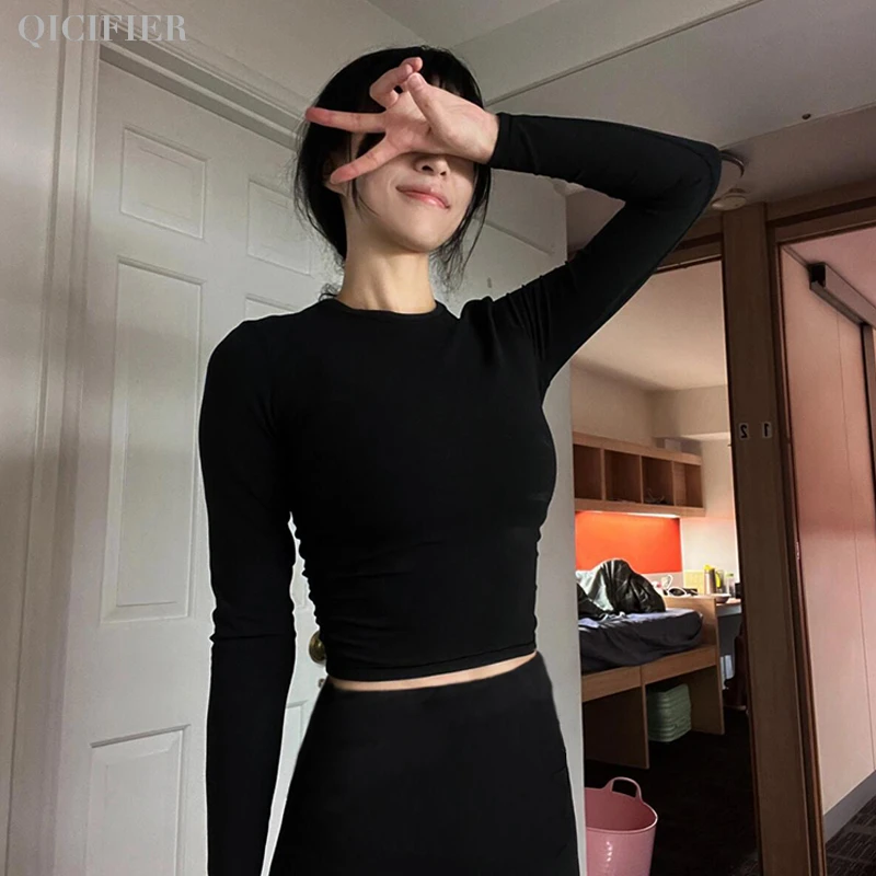 椰奶T长袖  百搭KING裸感时尚薄款休闲透气运动T恤 5015