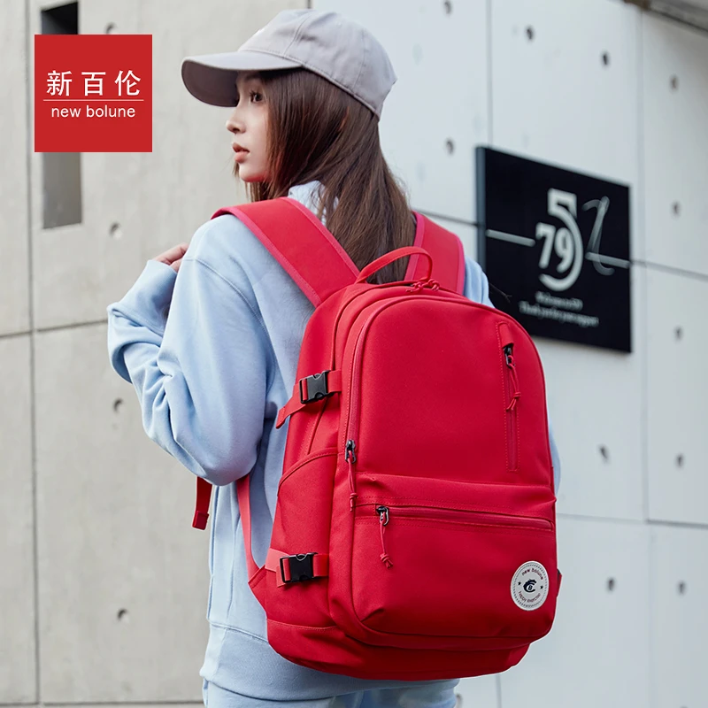新百伦正品女士潮流双肩包女大学生轻便户外背包情侣款大容量书包