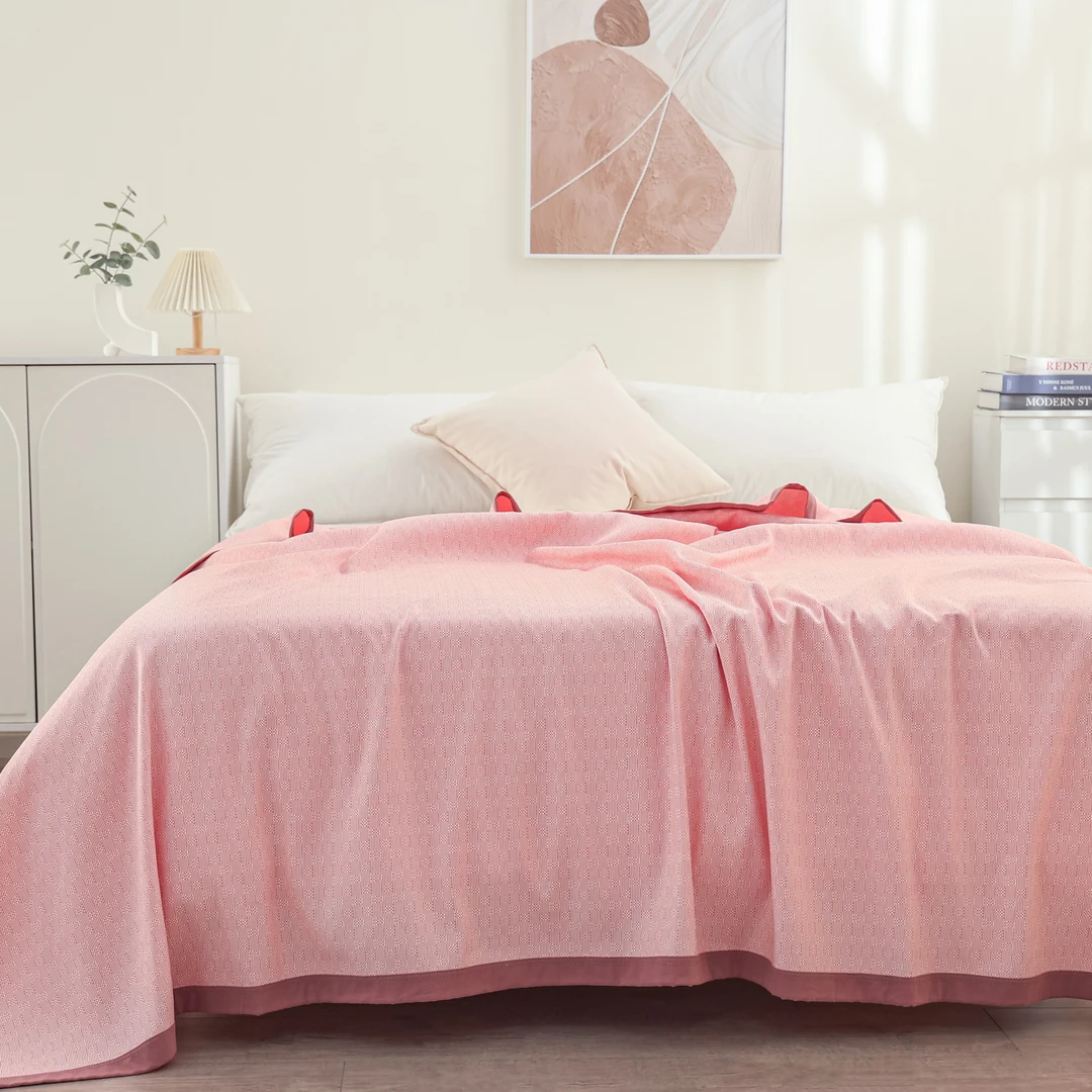 CK-Ⅱ【粉色冰豆豆软凉席】高端亚麻软凉席200cm*230cm（正负5厘米）