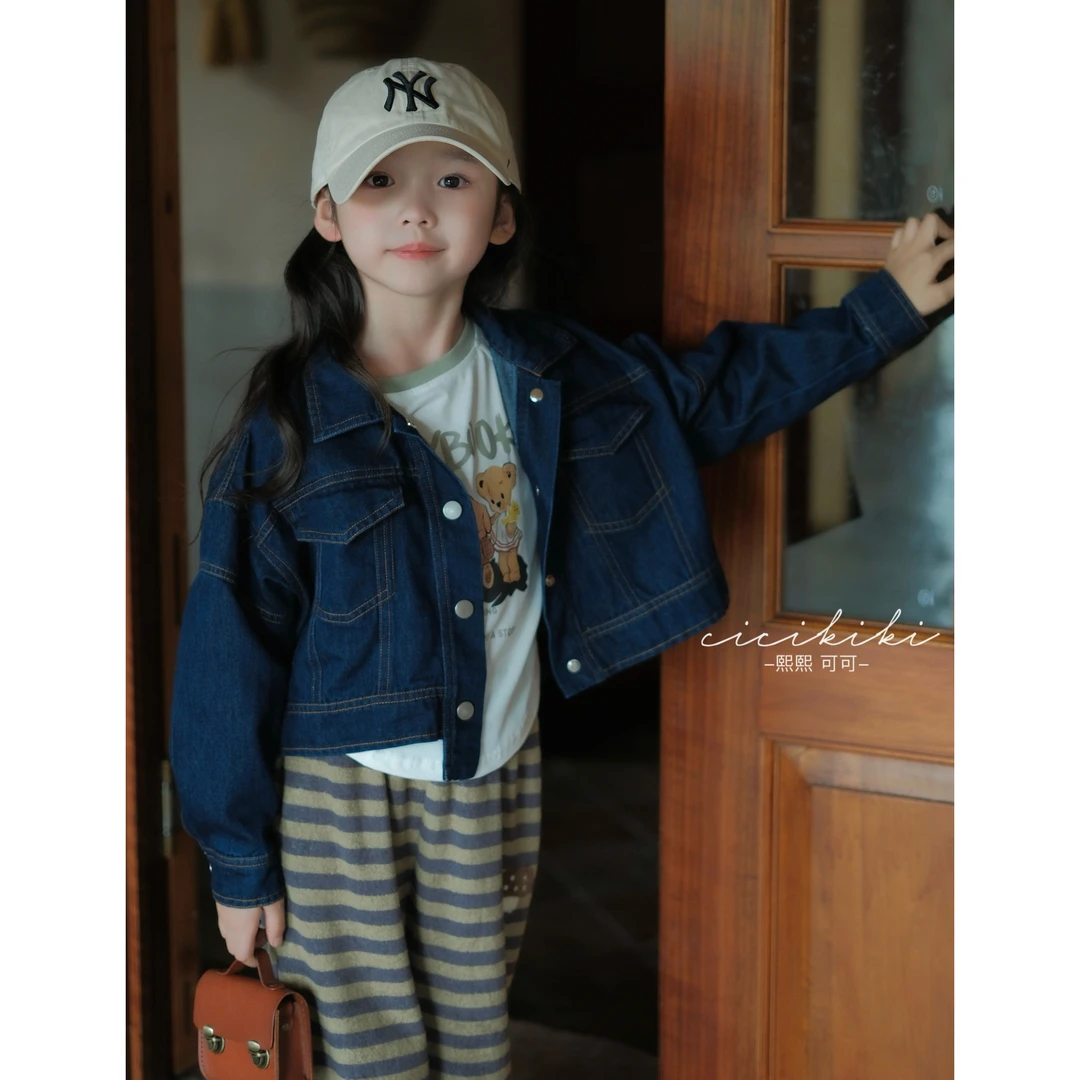 【布鲁】儿童童装秋冬亲子装时尚百搭长袖牛仔外套熙熙可可WT2421