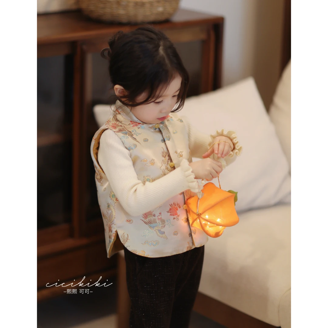 【琉璃】新款儿童国风中式汉服背心马甲熙熙可可 BX2439