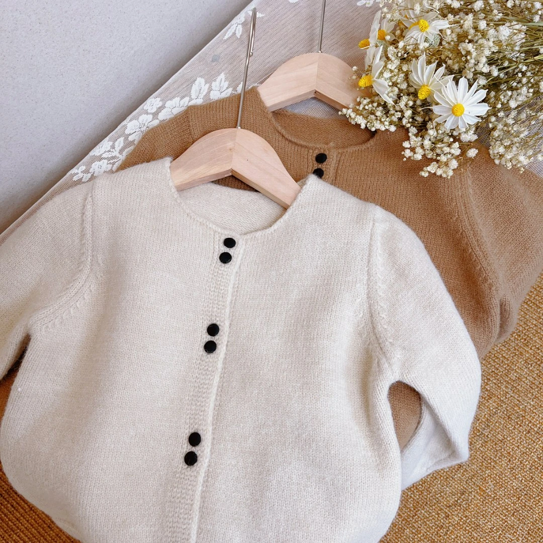 68063   女童包扣开衫针织衫2022春季新款  小雅姐姐童品