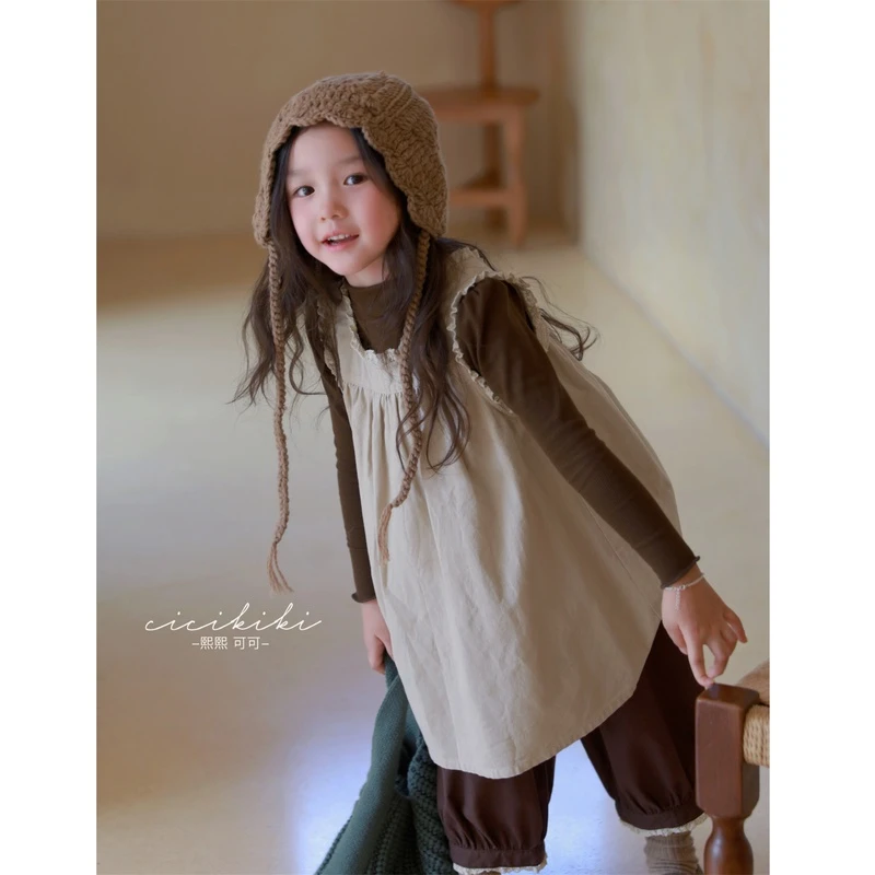 现货【乔安】儿童女童时尚气质背心复古连衣裙宝宝熙熙可可BXQ2317