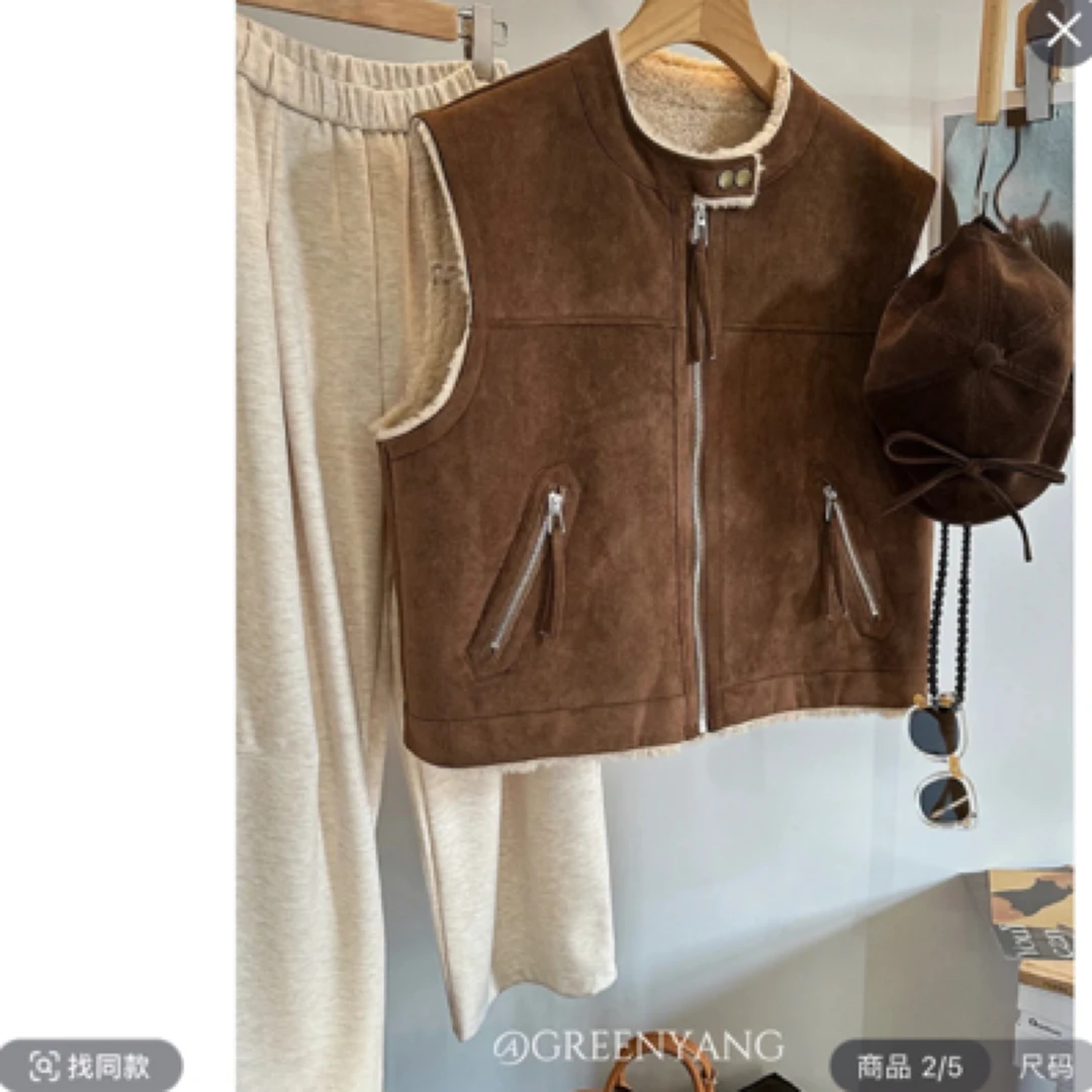 复古加厚仿羊羔绒马甲外套39（叫到名字领编码下单）