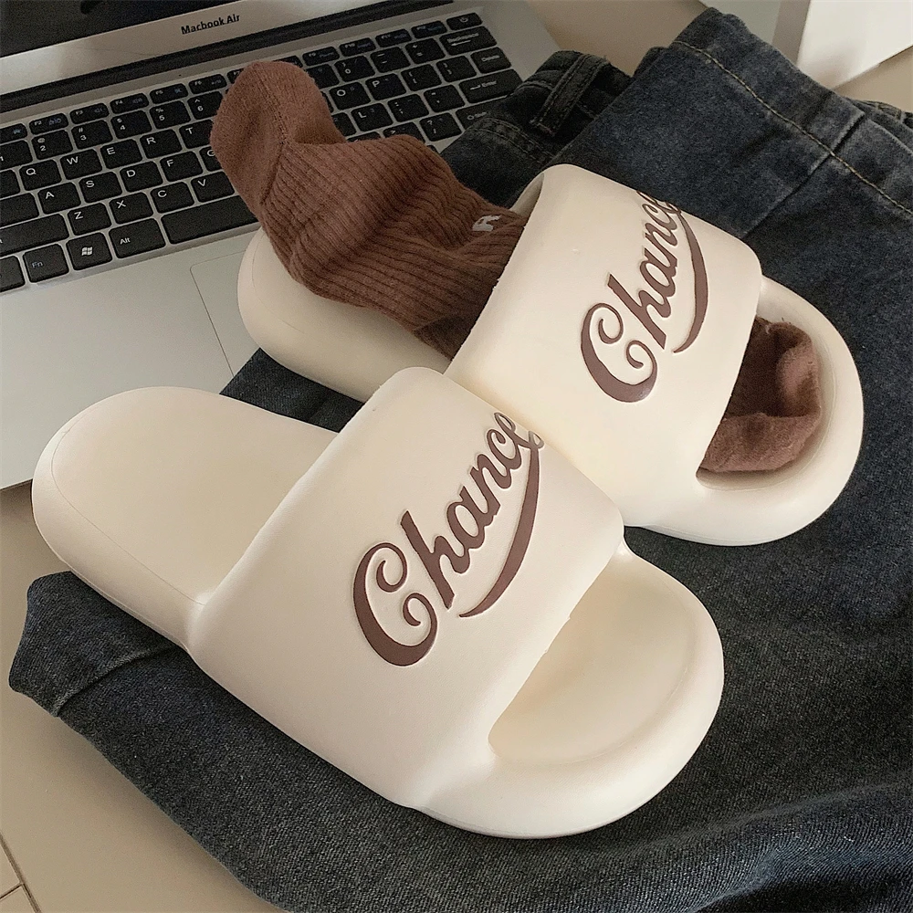 细细条 夏季新款男女复古风美式英文拖鞋外穿踩屎感ins潮流凉拖鞋