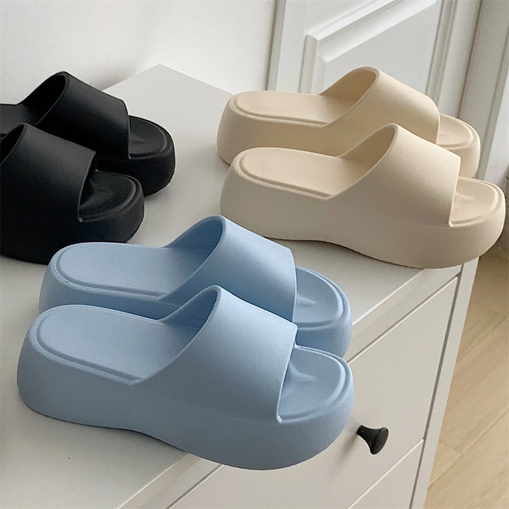 细细条 夏季简约纯色厚底女一字拖鞋室内外防滑百搭时尚凉拖鞋ins