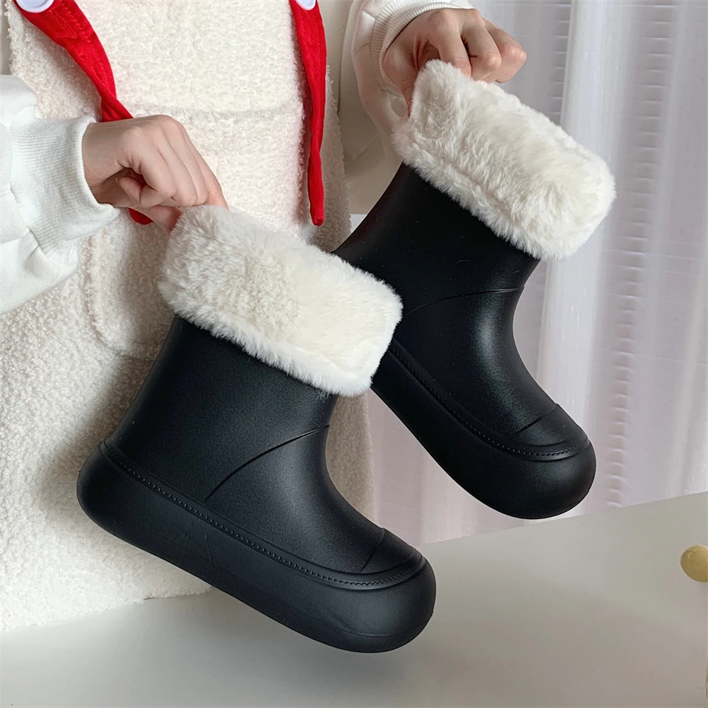 细细条 雪地靴女冬季保暖加绒室外休闲时尚百搭防滑防水东北棉鞋