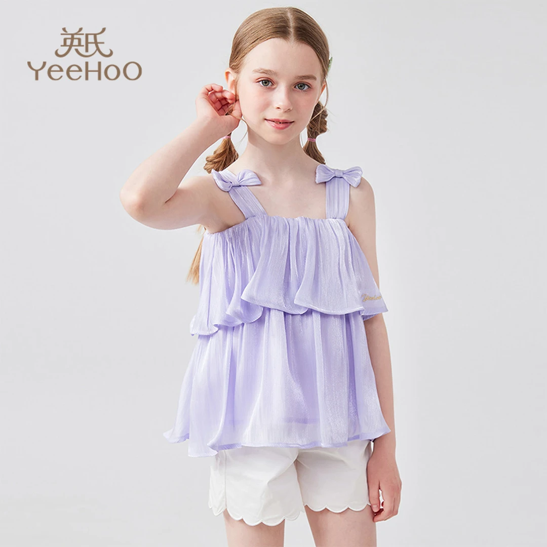 【直播捡漏】英氏女童背心夏季中大童洋气蝴蝶结上衣YS2302121YQ