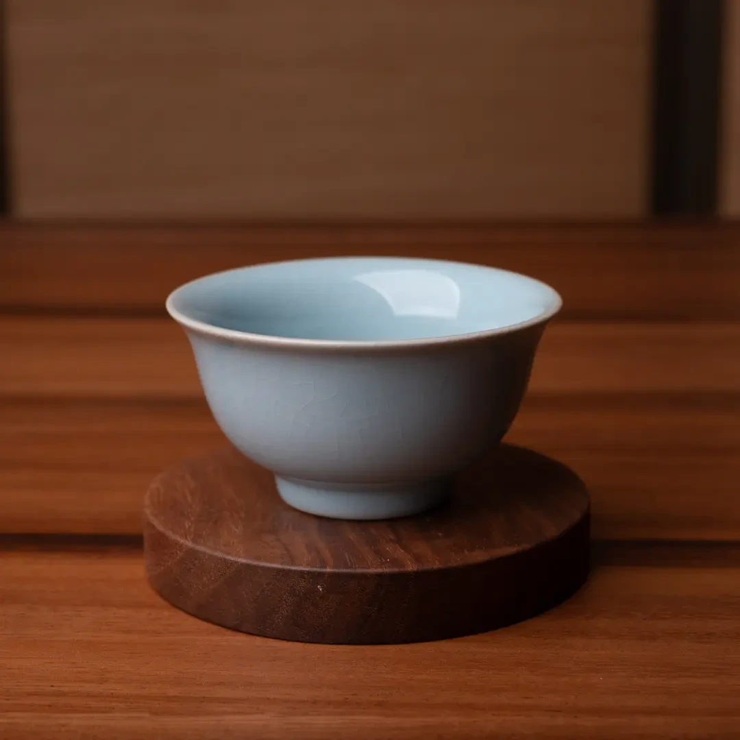 珑匞揽月杯（支钉压手杯） 手工汝窑主人杯 茶杯 汝州汝瓷直播间