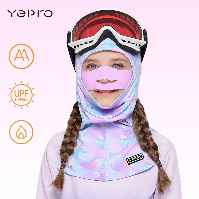 YeproYEPRO儿童滑雪护脸面罩户外骑行防风雪保暖透气防冻全脸头套