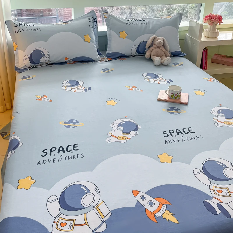 宇航员纯棉床单单件全棉儿童被单学生宿舍单人可爱卡通春夏四季款