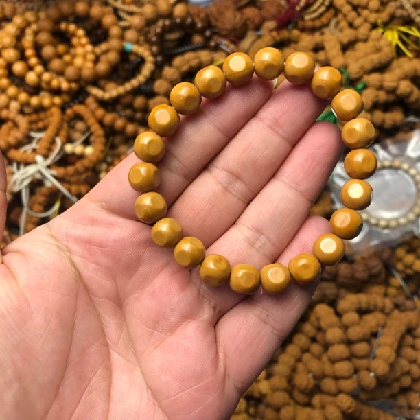 微瑕猴头六方光珠10-11mm猴头核桃光珠手串