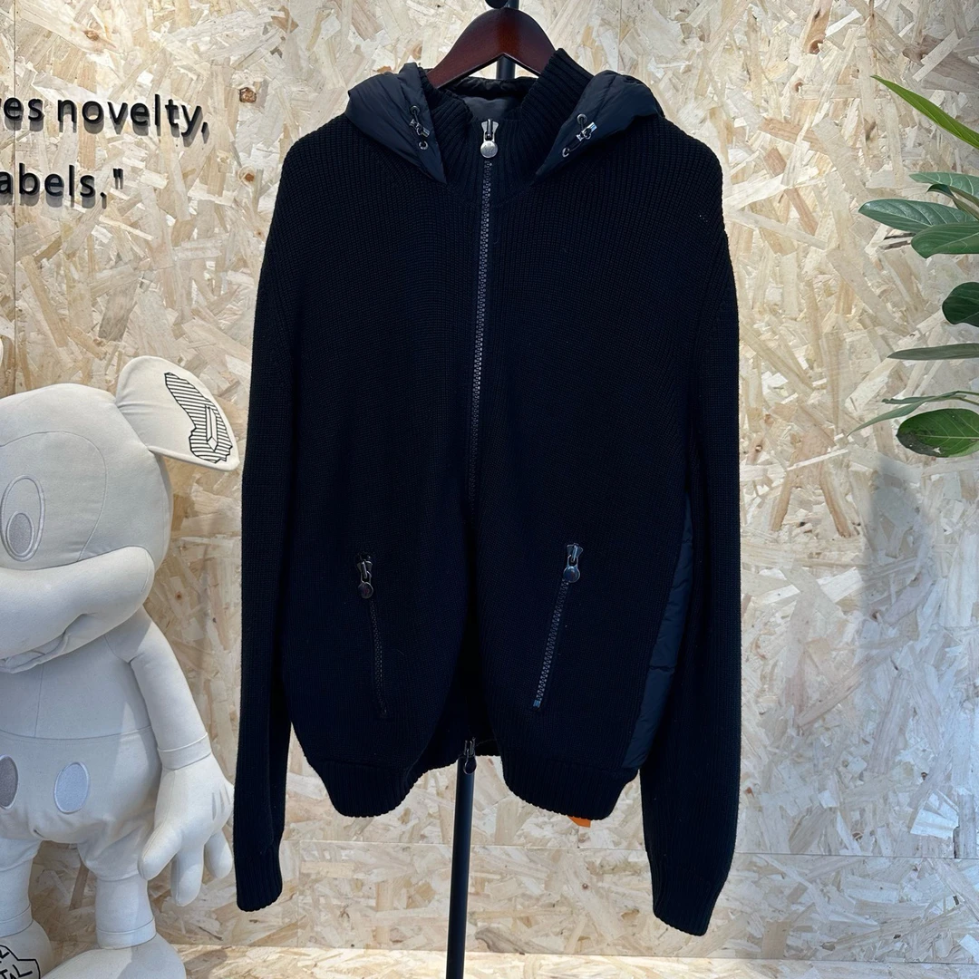 99新 MONCLER 拼色拼接连帽羽绒服XXL码cl01411