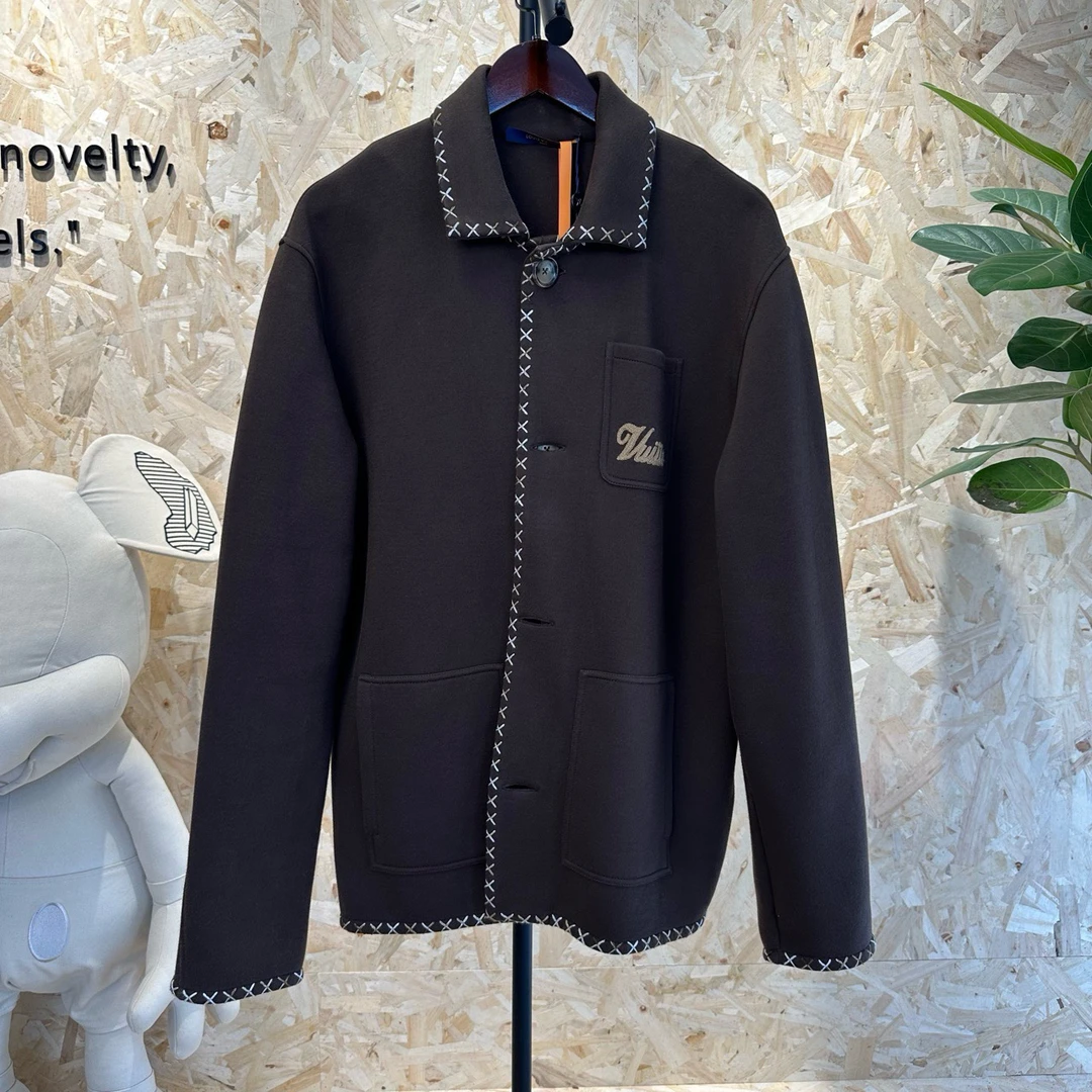 路易威登 LV x TYLER 咖啡色刺绣字母夹克 XL码 未使用 cl00143
