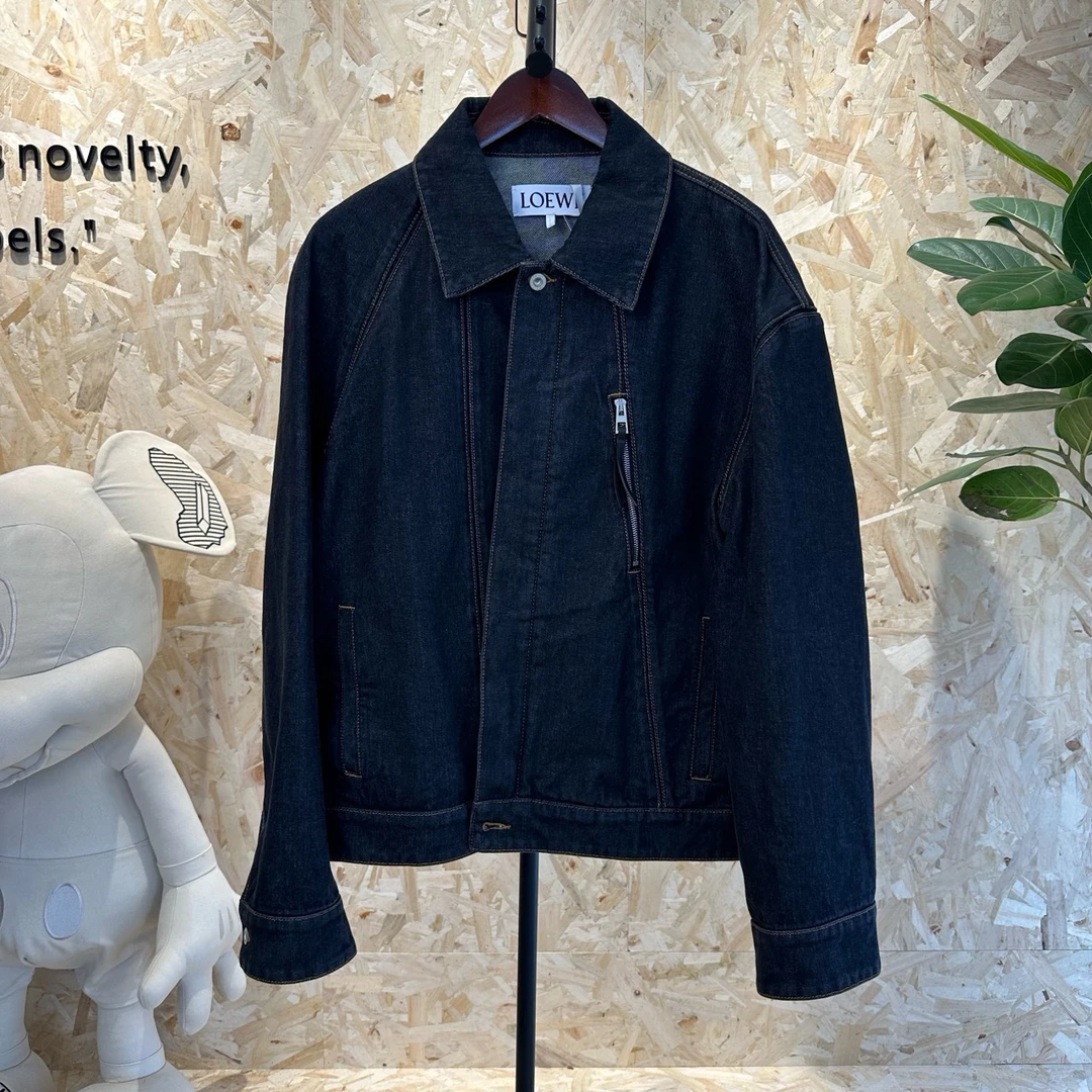 Loewe 罗意威 纯色翻领不规则牛仔外套 50码 99新 ys001298