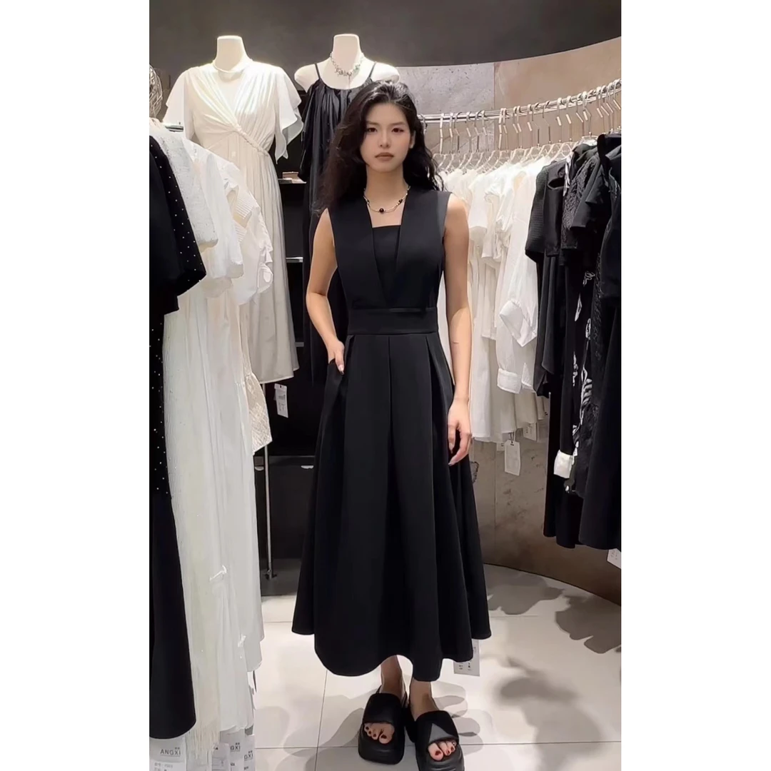 夏季气质法式无袖女装连衣裙 621