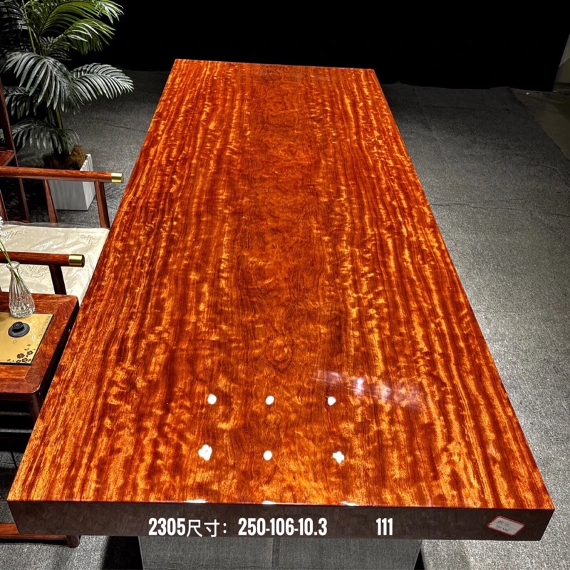 【具豪严选】250*106*10.3送一对工字架 巴花实木大板茶桌组装