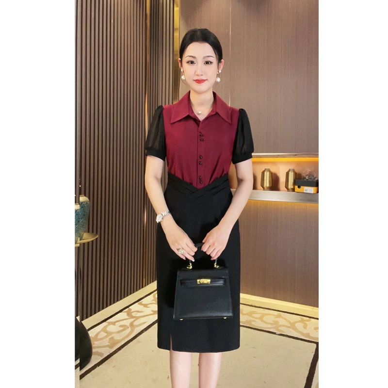 女装连衣裙裙子气质时尚休闲夏季黑色修身女神包臀洋气A8480