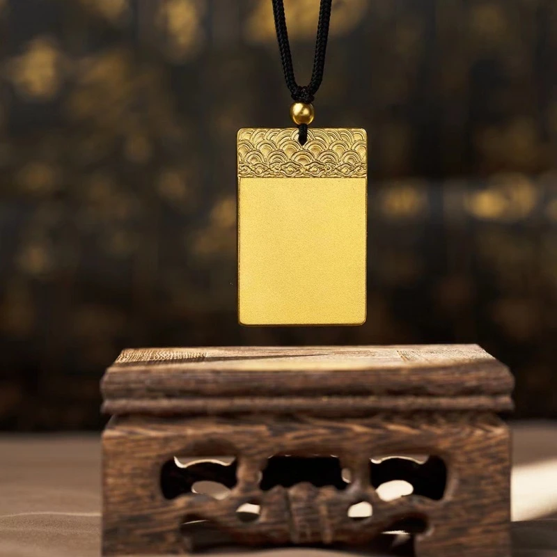 合金吊坠      手工轻奢时尚实心无事牌项链吊坠平安无事久不掉色